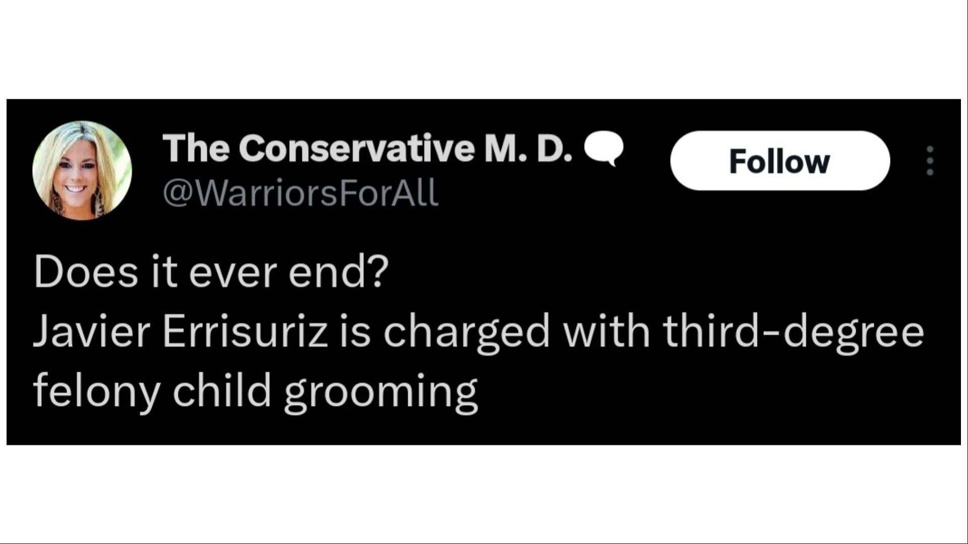 The Texas employee is currently being held on a bond (Image via The Conservative M. D./X)